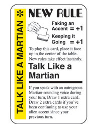 Martian Fluxx Talk Like a Martian Card promo